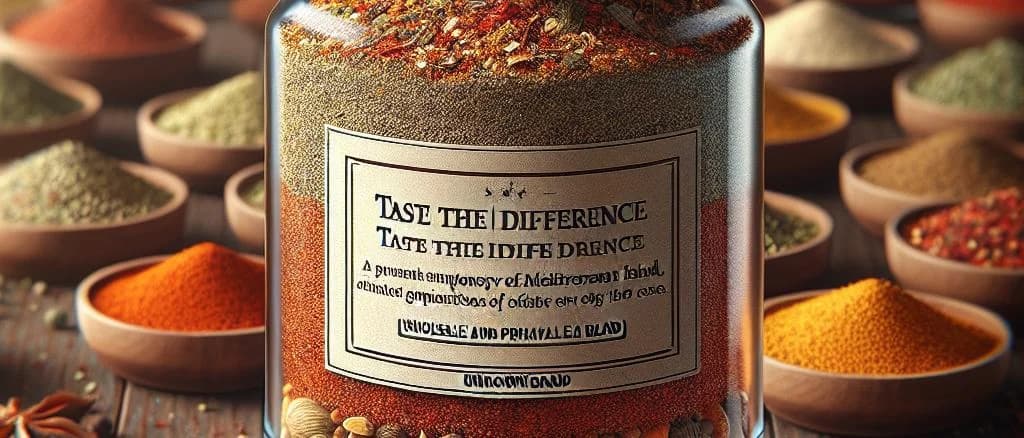 Assorted Ras El Hanout spice blends in various packaging with traditional Moroccan motifs