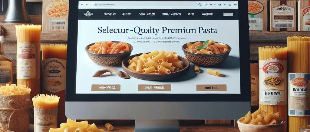 Various rigatoni pasta variations with vibrant sauces and packaging