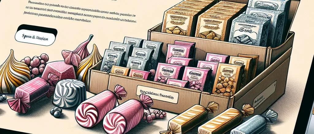 Assorted rock candies in various shapes and colors on a vibrant background