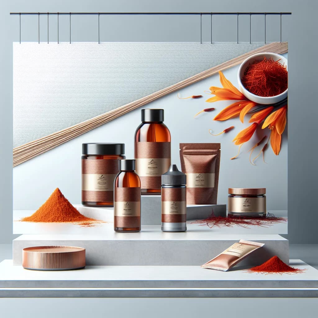 varieties of saffron extract products in premium packaging for B2B buyers