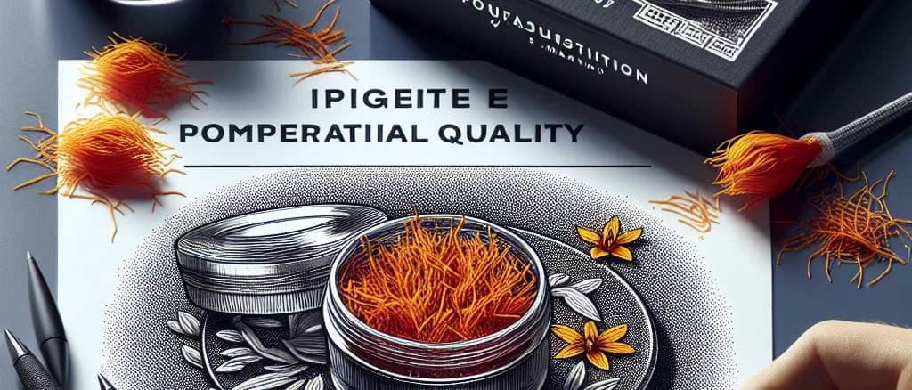 high-quality saffron threads with different packaging on a rustic wooden table