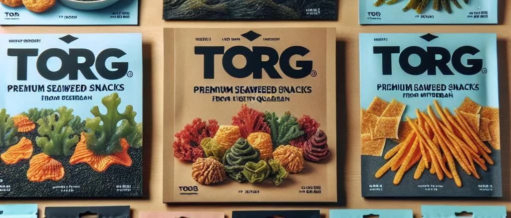 Assorted seaweed snacks on a natural wood background