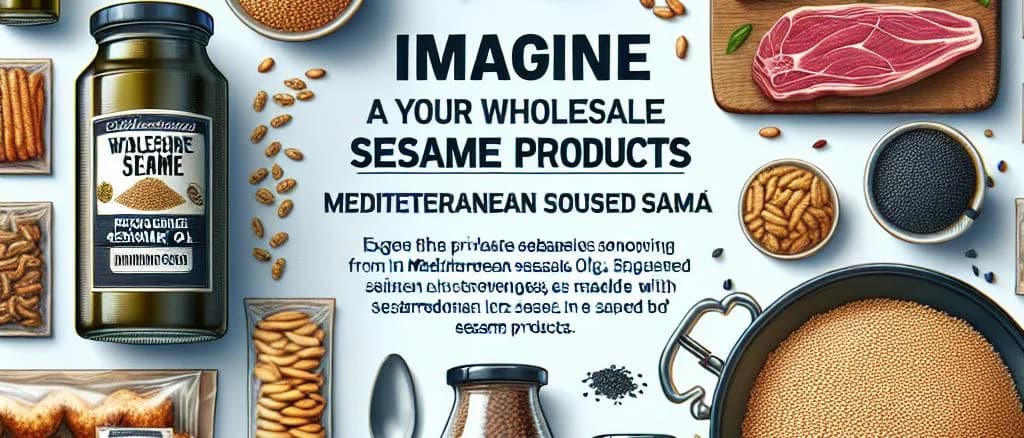 Various sesame seed products, including white, black, and toasted sesame, on a wooden background