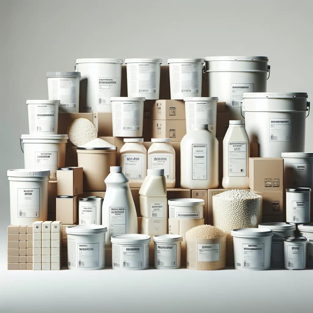 assorted shortening product variations in bulk packaging on a neutral background