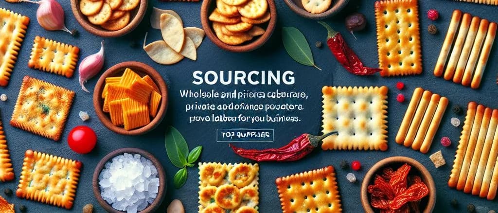 Various small crackers with different packaging on a wooden table