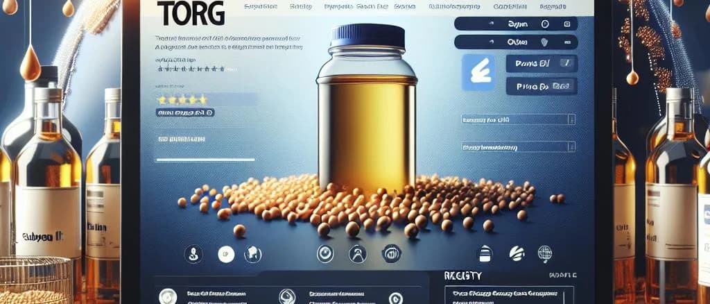 Various bottles of soybean oil on wooden table with different packaging variations and labeling options against a neutral background