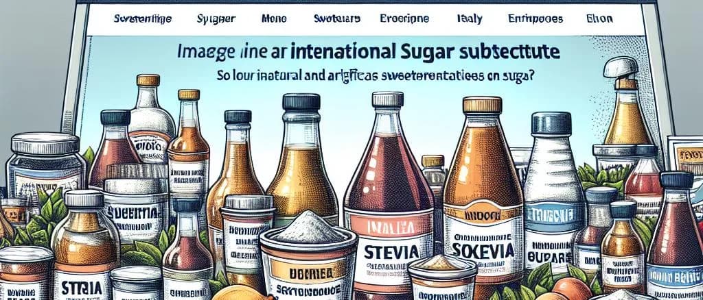 Variety of sugar substitute products in different packaging options