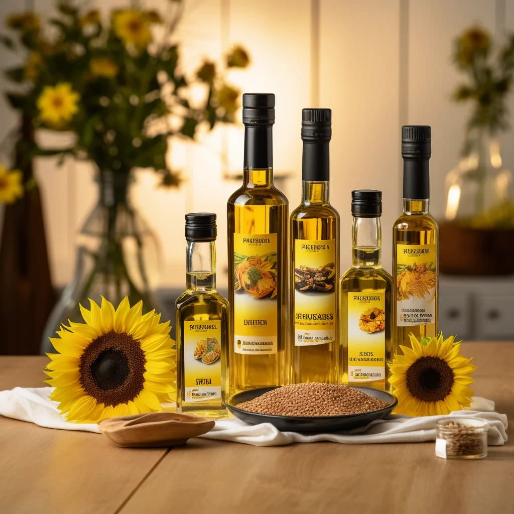 sunflower oil bottles with various packaging options