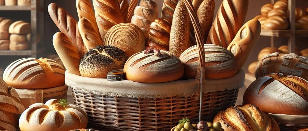 Various types of Surprise Breads with diverse textures and flavors arranged on a rustic wooden table