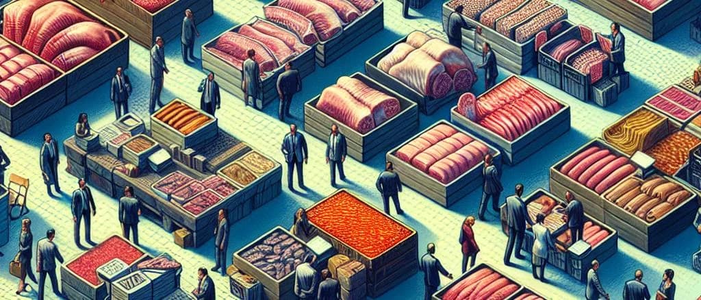 Various types of tripe displayed in vibrant settings with packaging options