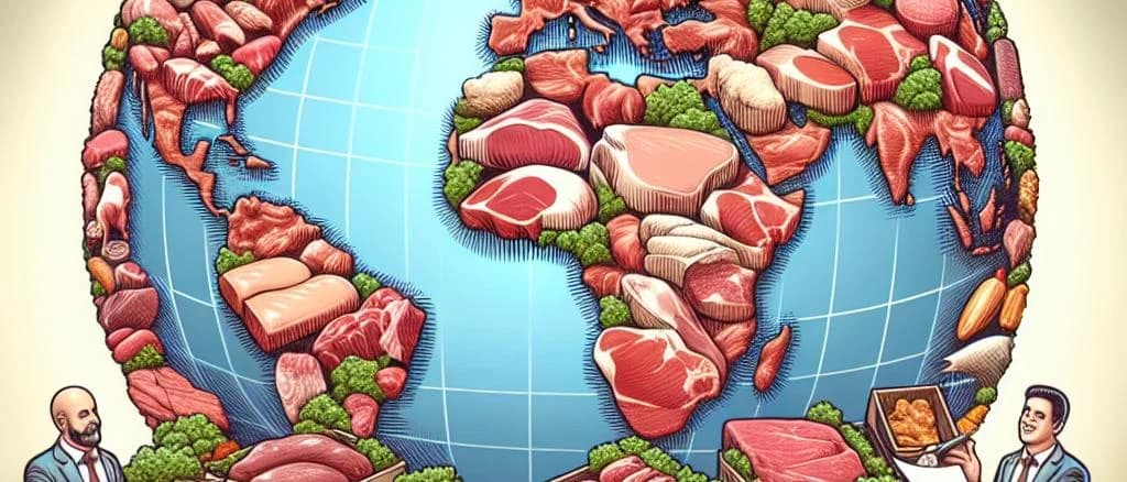 Assortment of veal breast cuts with diverse packaging options