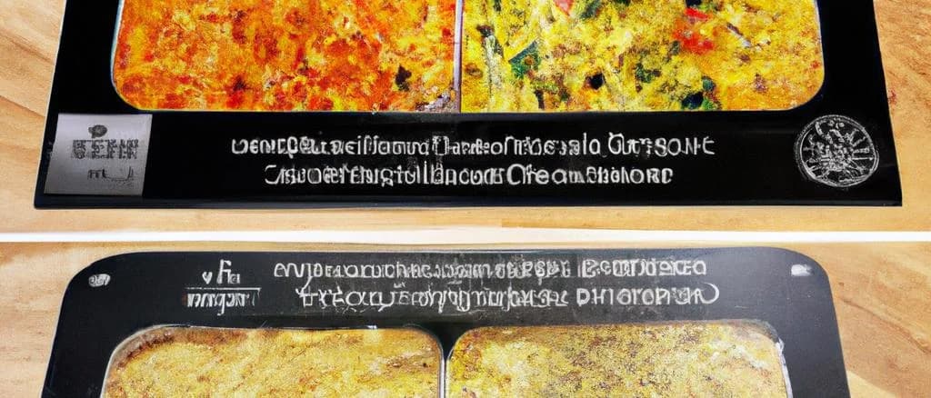 Various vegetable gratins with diverse packaging on a wooden background