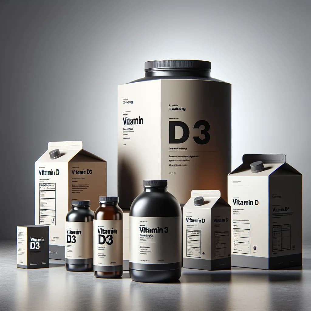 Vitamin D3 product packaging variations for wholesale and private label sourcing