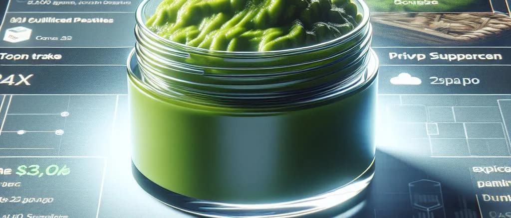 Wasabi Pastes in Various Packaging on Wooden Cutting Board