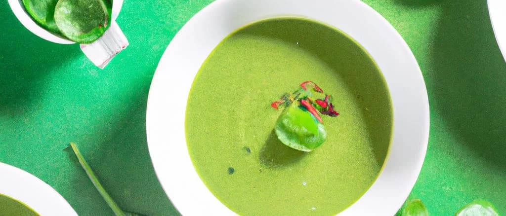 Watercress soup variations with elegant packaging and vibrant green colors