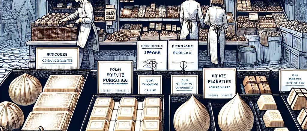 assorted white chocolates with various packaging on a neutral background