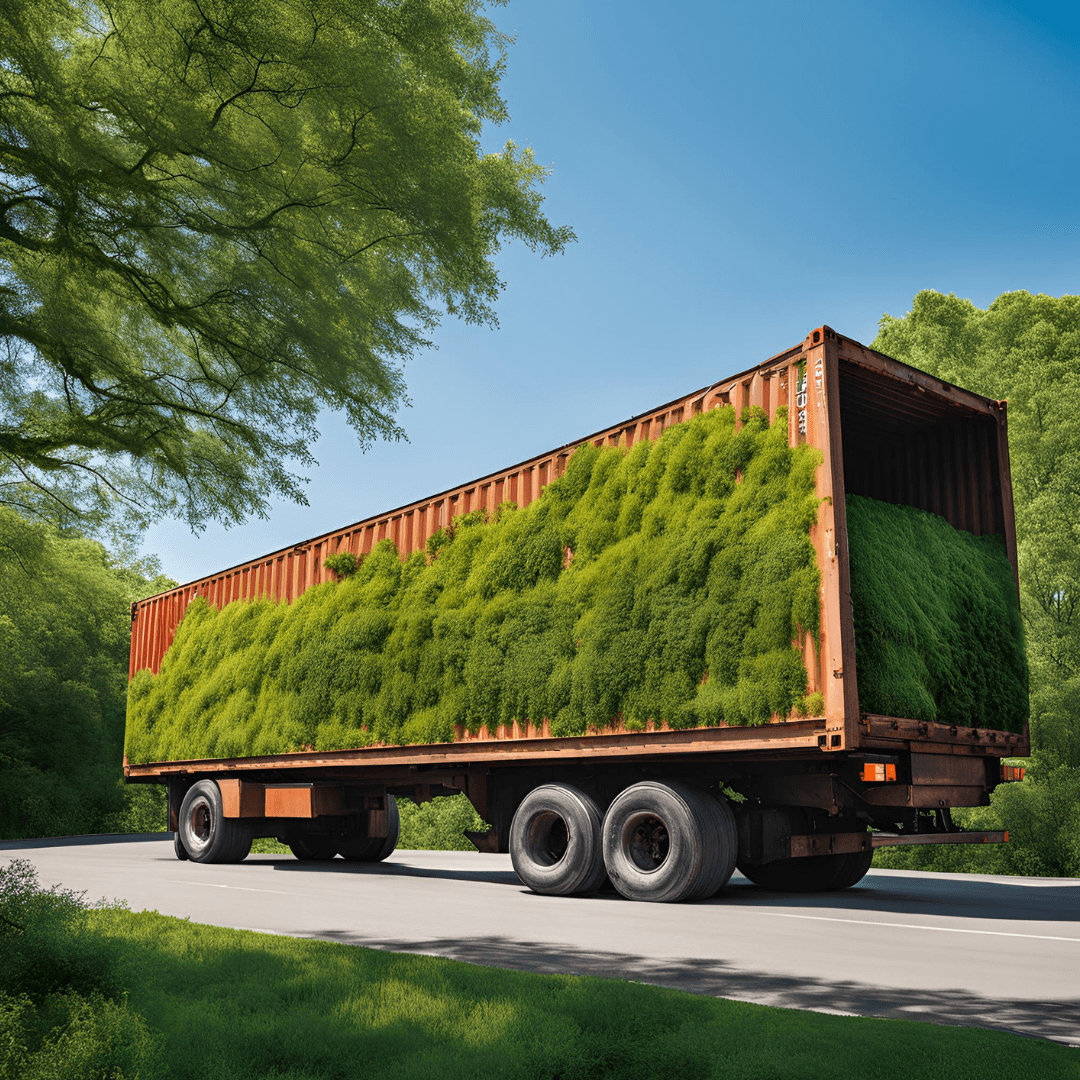 Truck covered in greenery
