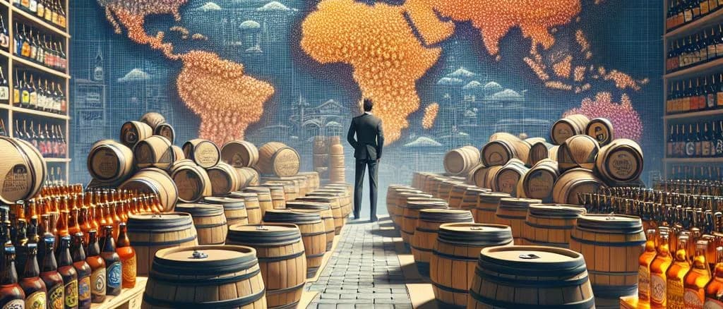 various ale bottles in different packaging styles and colors