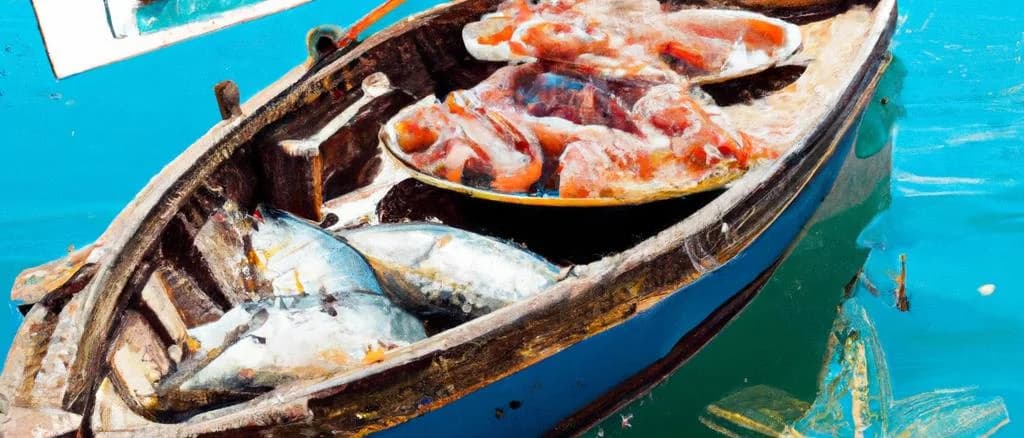 two variations of Atlantic Bluefin Tuna with ocean-themed background