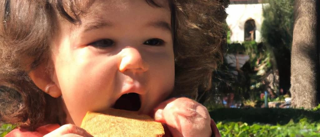 Variety of baby biscuits in colorful packaging on wooden background