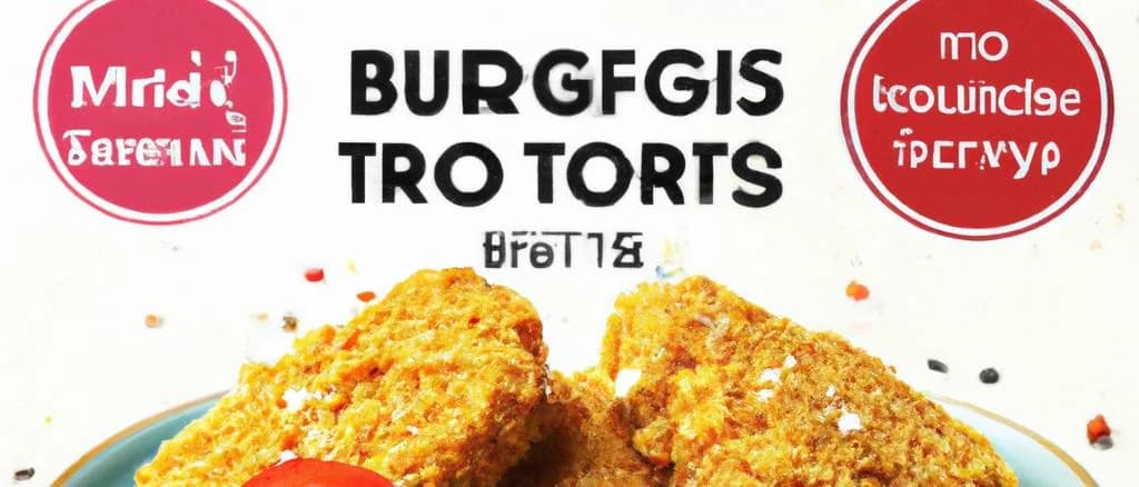 Various breaded cutlets substitutes displayed in sustainable packaging on a rustic wooden background