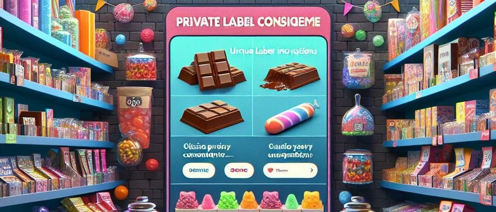 Assorted candy variations with colorful packaging on a vibrant background