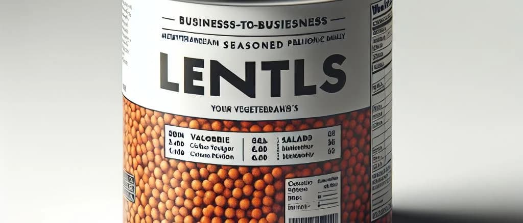varieties of canned seasoned lentils with diverse packaging on rustic wooden background