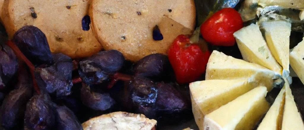 Assortment of Northern Ireland cheeses on rustic wooden table