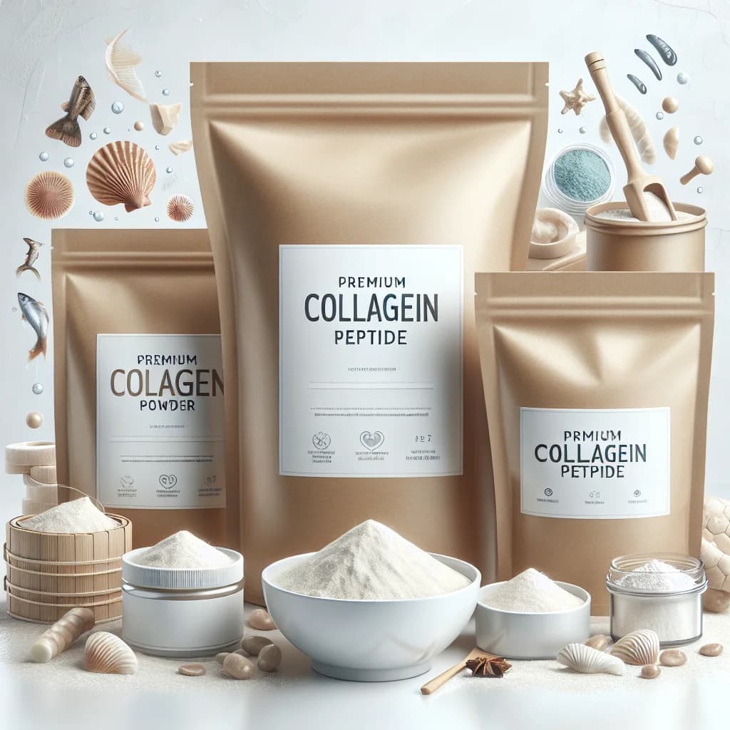 collagen peptide powder in bulk packaging with variations for private label and wholesale sourcing