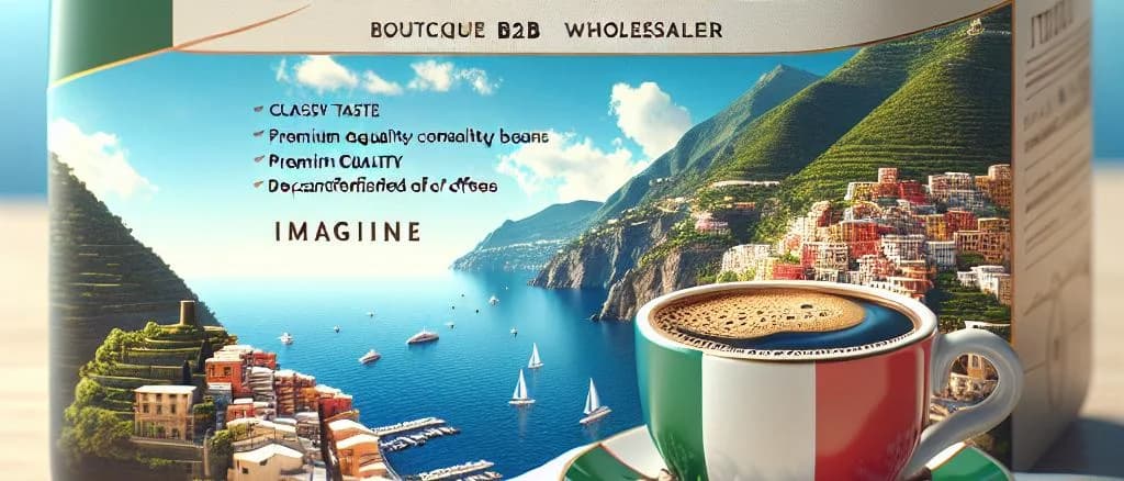 Decaffeinated coffee in various packaging with coffee beans and a modern background