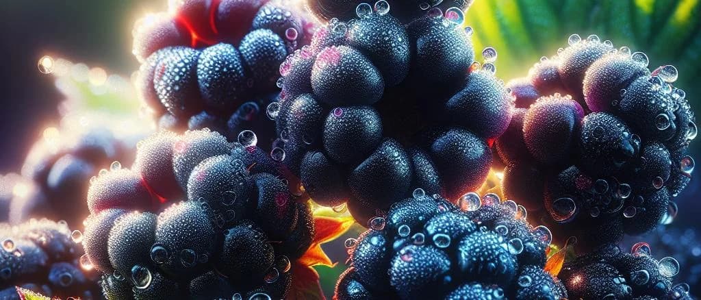 assorted fresh blackberries with packaging variations on wooden background
