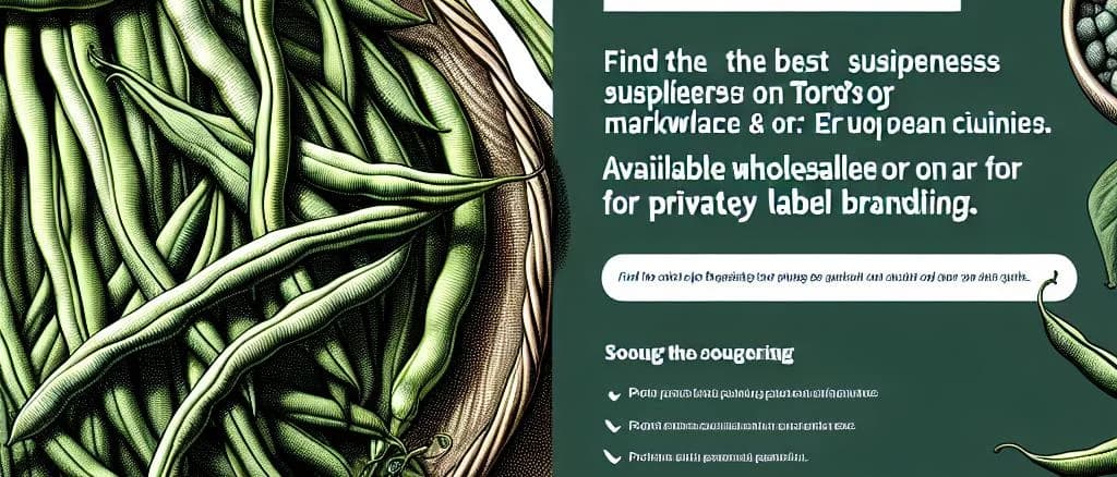 Fresh flat green beans displayed on textural background with packaging variations