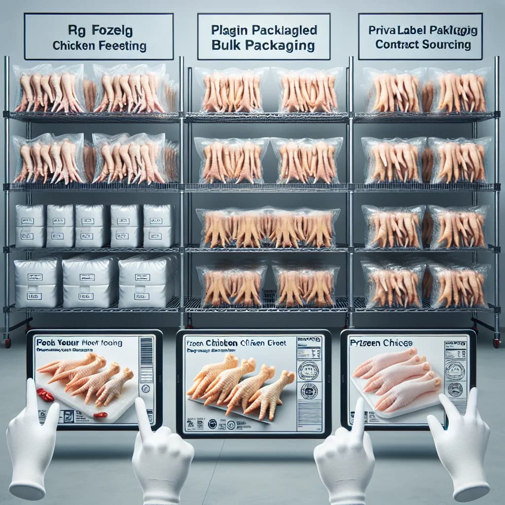 frozen chicken feet packaged for bulk wholesale supply