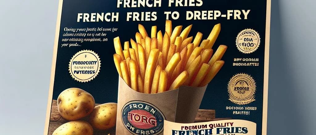 Frozen French fries ready for deep-frying with different packaging