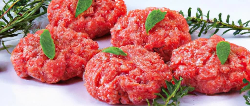 Variety of frozen ground meat preparations in different packaging