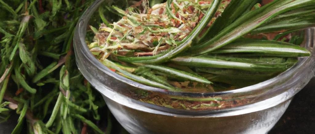 various ground dried rosemary packaging on a wooden background