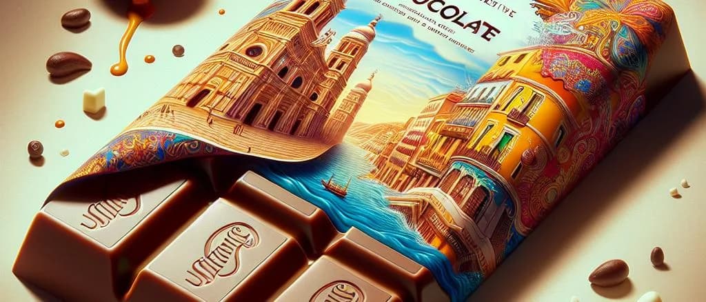 milk chocolate bar with diverse packaging and background variations