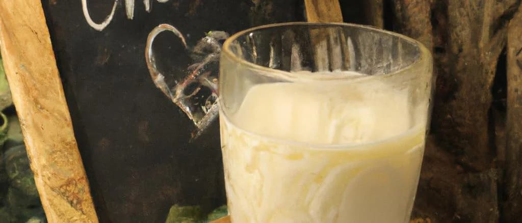 milky cereal-based beverages on wooden table