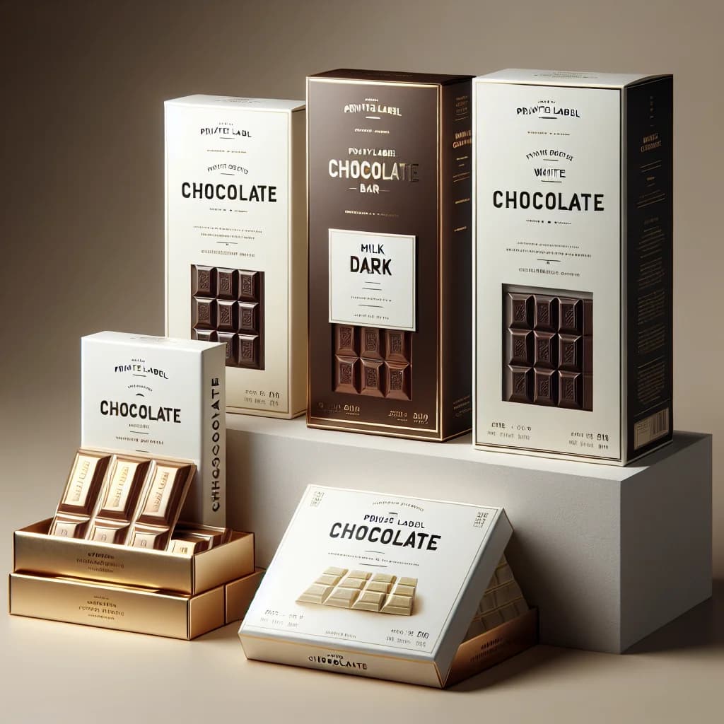premium private label chocolate bars in assorted packaging for B2B buyers