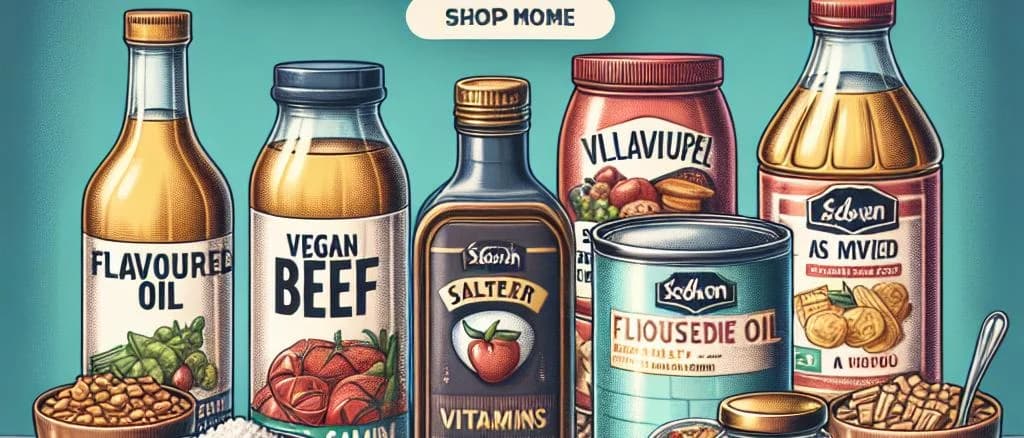 assorted packaged reduced salt food products on a neutral background