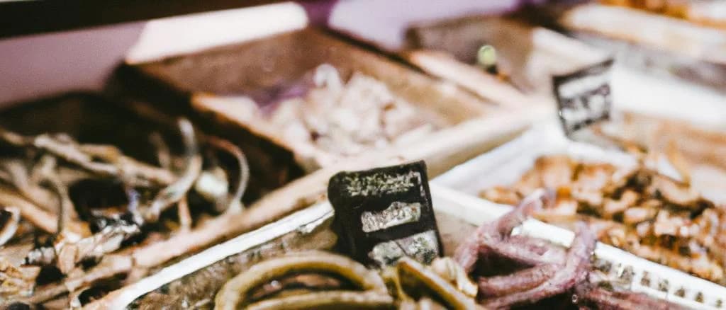various packaged sausages with lentils in natural and eco-friendly wrapping on wooden background