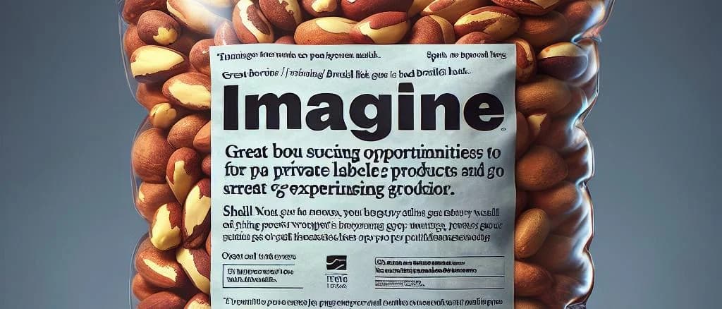 shelled brazil nuts in various packaging on a natural wooden background