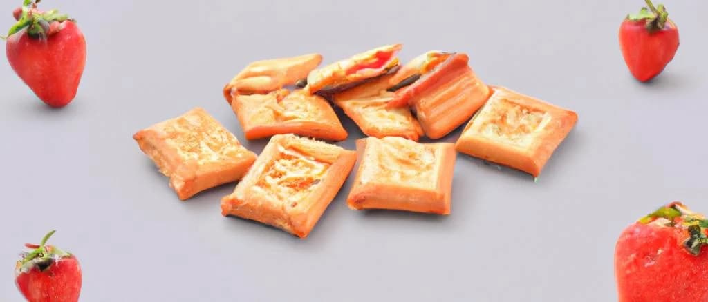 snack biscuit with fruits filling variations on a wooden background