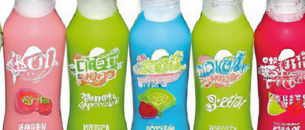 Soy drinks flavored with sugar in various packaging