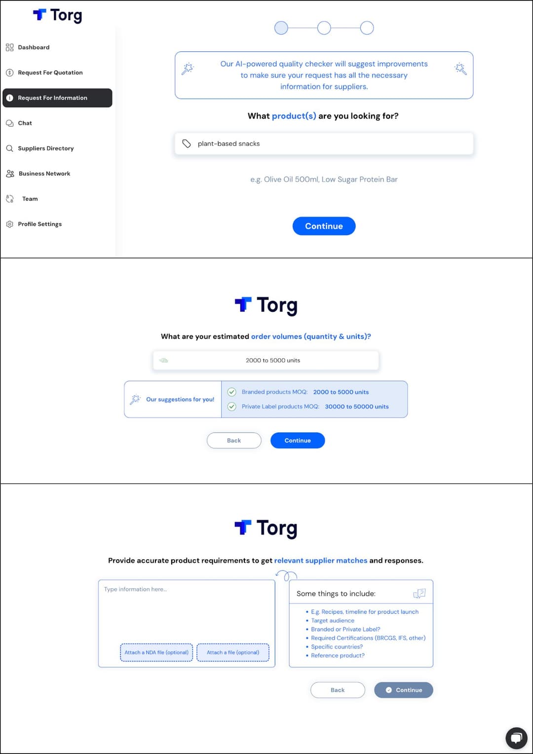 plant based products rfi on torg
