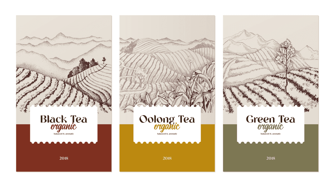 vintage inspired tea packaging design